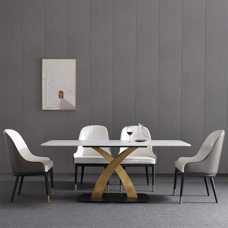 Modern 1/4/5/7 Pieces Dining Set White Rectangle Sintered Stone Dining Table Set Clearhalo 'Dining Room Sets' 'Dining Tables & Seating' 'dining_room_set' 'furn' 'furn_dining_room_set' 'Furniture' 'furniture_dining_room_set' 'Kitchen & Dining Furniture' 'kitchen&dining_furn' 'kitchen' 1200x1200_74dcffc6-8388-4b26-9ca1-ce4b1bee7e5a