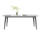 Contemporary White Rectangular Stone Dining Table with 4 Steel Foot Clearhalo 'Dining Tables & Seating' 'Dining Tables' 'dining_table' 'furn' 'furn_dining_table' 'Furniture' 'Kitchen & Dining Furniture' 1200x1200_74dd191c-bd29-45a2-8311-67d10ad09126