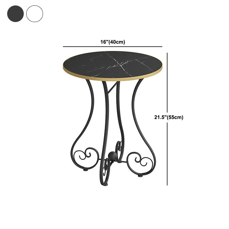 Metal X-base End Table Modernistic Round Side End Table for Living Room
