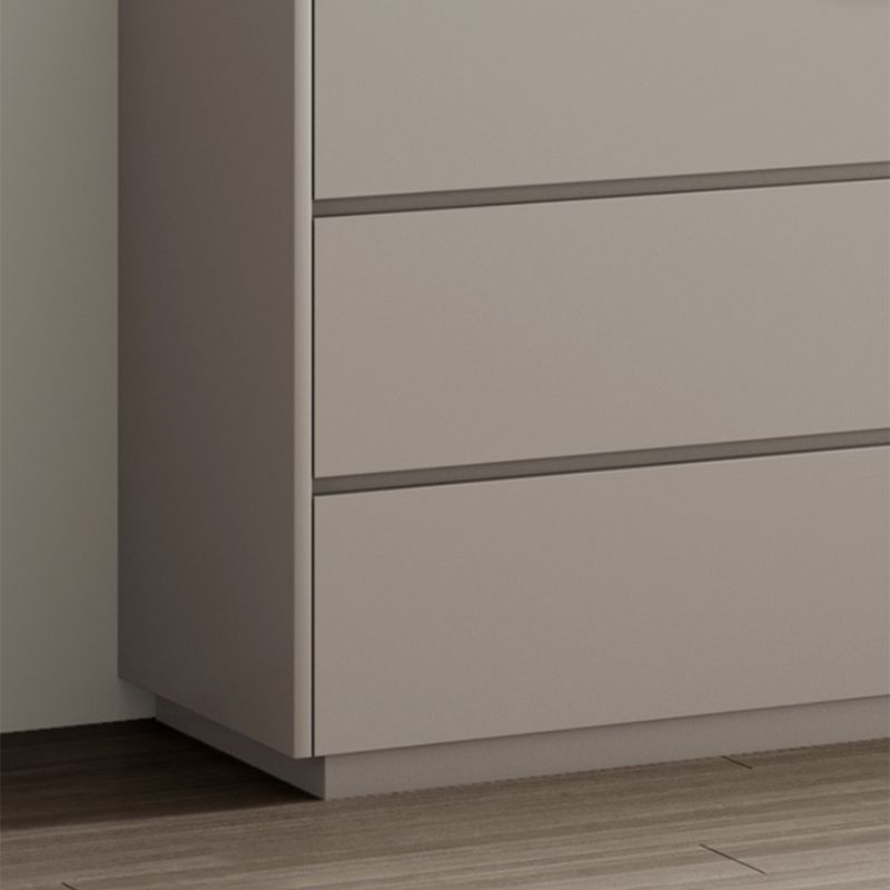 Camera da letto in legno massiccio marrone moderno in piedi con vanità per il trucco del cassetto