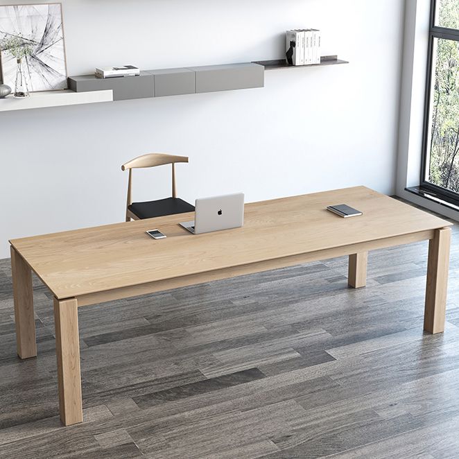 Rectangle Contemporary Dining Table Pine Solid Wood Table with 4 Legs for Dining Room Clearhalo ' dining_table' 'Dining Tables & Seating' 'Dining Tables' 'furn' 'furn_dining_table' 'Furniture' 'furniture_dining_table' 'Kitchen & Dining Furniture' 'kitchen&dining_furn' 'kitchen' 'kitchen_dining_table' 1200x1200_74e03670-96cc-4c68-96f6-811feb4911ff