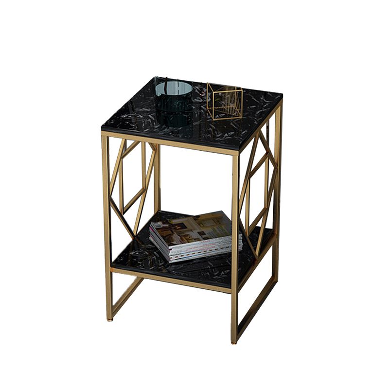 Modern Slate Corner Table Square Side End Table for Living Room