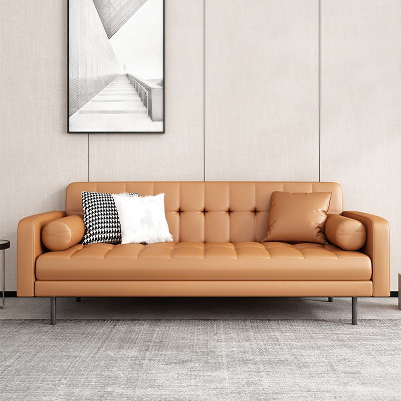 Glam Tufted Biscuit Back Standard Living Room Faux Leather Sofa Clearhalo 'furn' 'furn_sofas' 'Furniture' 'Living Room Furniture' 'Sofa' 'sofas' 1200x1200_74e1b539-dcc8-48c3-8cef-29600ddd2e08