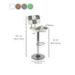 Modern Adjustable Backrest Counter High Stool with Leather Cushion