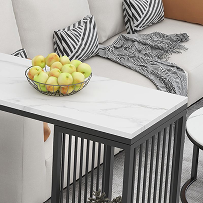 Living Room Modern Patio Bar Table Marble Rectangle 2-shelf Sled Bistro Bar Desk Clearhalo 'Bar Furniture' 'Bar Tables' 'bar_tables' 'Furniture' 'furniture_bar_tables' 'Kitchen & Dining Furniture' 'kitchen&dining_furn' 'kitchen' 1200x1200_74e21cee-b070-41a2-a322-1feb60171bd9
