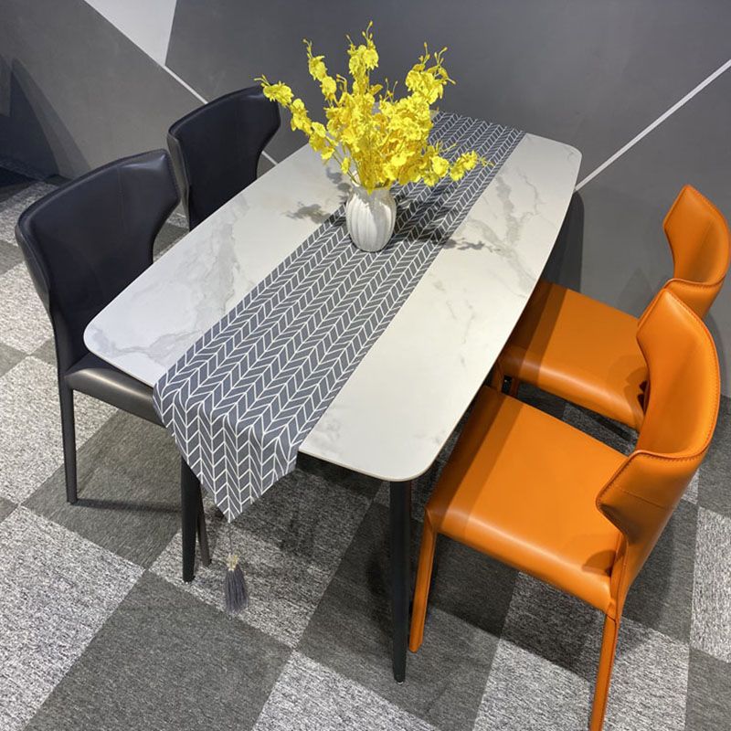 Upholstered Armless Dining Chairs Home Leather Side Chairs with Metal Legs Clearhalo ' kitchen&dining_furn' 'Dining Chairs' 'Dining Tables & Seating' 'dining_chair' 'furn' 'furn_dining_chair' 'Furniture' 'furniture_dining_chair' 'Kitchen & Dining Furniture' 'kitchen' 1200x1200_74e24a21-887c-4279-b295-d9713e668a73