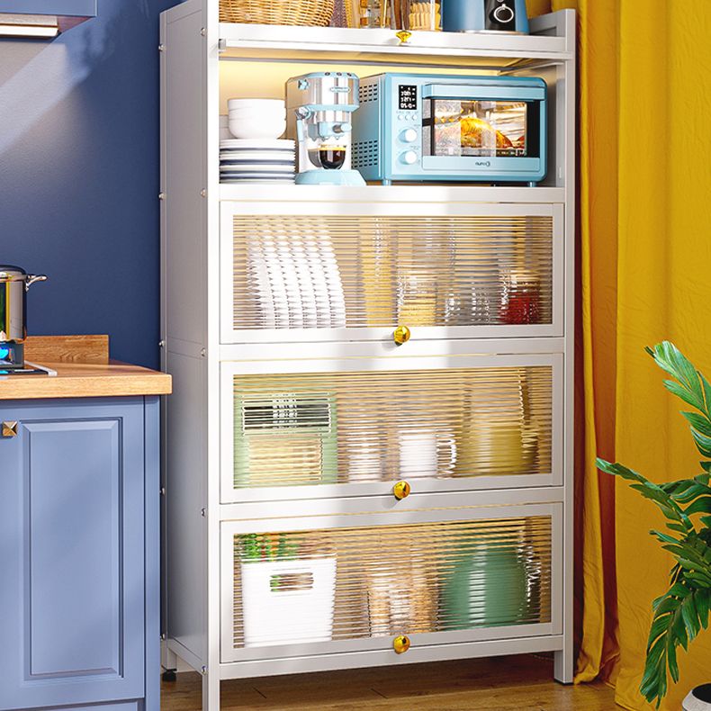 White Metal Buffet Server Modern Dining Server for Dining Room Clearhalo 'buffet_sideboard' 'Buffets & Sideboards' 'furn' 'furn_buffet_sideboard' 'Furniture' 'Kitchen & Dining Furniture' 1200x1200_74e32f77-4fd8-402a-8590-28db7bf19b58