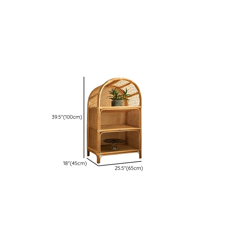 Modern Closed Back Natural Shelf Bookcase Bamboo Shelves Included Shelf for Bedroom