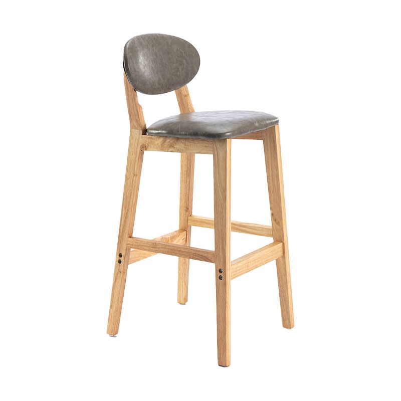 Modern Armless Backrest Counter Stool Wood Dessert Shop Bar Stool with Cushion and Pedal Clearhalo 'Bar Furniture' 'Bar Stools' 'bar_stools' 'furn' 'furn_bar_stools' 'furniture_bar_stools' 'Kitchen & Dining Furniture' 'kitchen&dining_furn' 'kitchen' 'kitchen_furn' Furniture' 1200x1200_74e5d72e-3475-459f-bbd4-625fc230d2e5