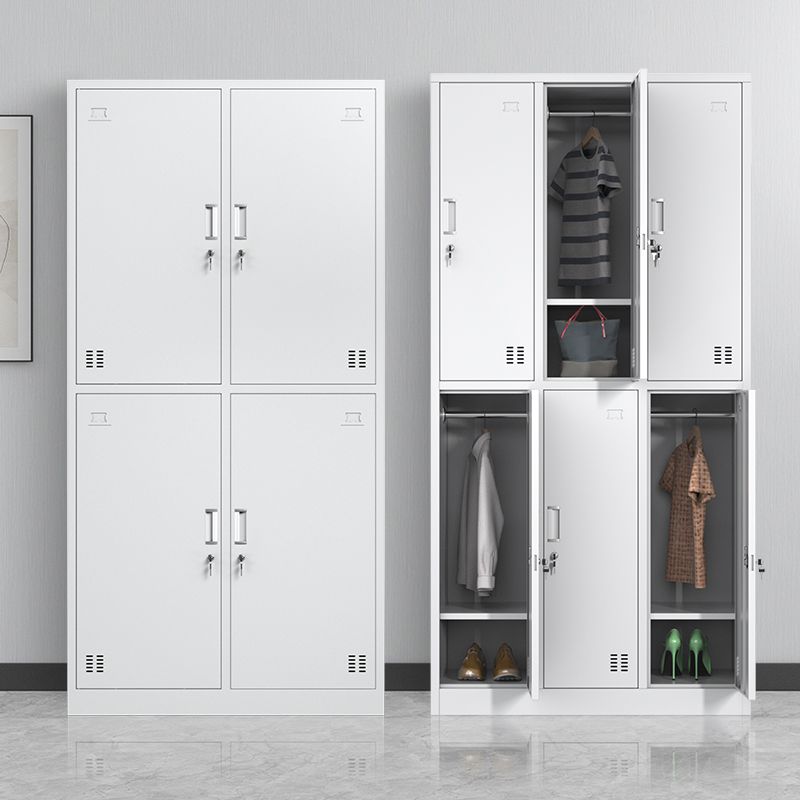 Metal Contemporary Cabinet for Home White Steel Storage Cabinet Clearhalo 'Armoires & Wardrobes' 'armoires_wardrobes' 'Bedroom Furniture' 'furn' 'furn_armoires_wardrobes' 'Furniture' 1200x1200_74ebe169-7b24-49b3-b9de-0b73ebc77b8e