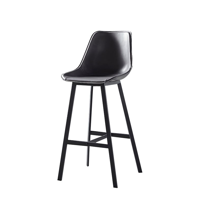Faux Leather Counter Stool Modern Style Low Back Barstool with Metal Legs Clearhalo 'Bar Furniture' 'Bar Stools' 'bar_stools' 'furn' 'furn_bar_stools' 'Furniture' 'Kitchen & Dining Furniture' 1200x1200_74ebf0a6-1d53-4232-8355-5dc749082ec1