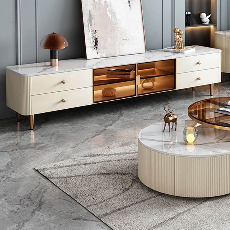 Slate and Metal Stand Console Modern Style Household Simple Closed TV Cabinet Clearhalo 'furn' 'furn_tv_stands_entertainment_centers' 'Furniture' 'Living Room Furniture' 'TV Stands & Entertainment Centers' 'TV Stands & Media Storage Furniture' 'tv_stands_entertainment_centers' 1200x1200_74ecc982-ac78-42dc-b042-0760244bc9b9