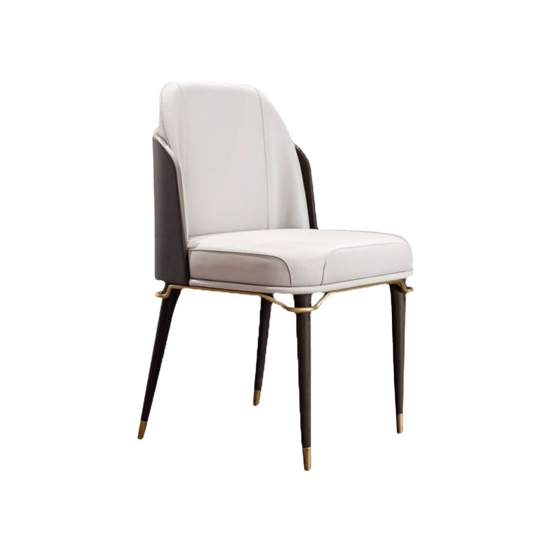 Upholstered Armless Dining Chair Home Faux Leather Dining Side Chair
