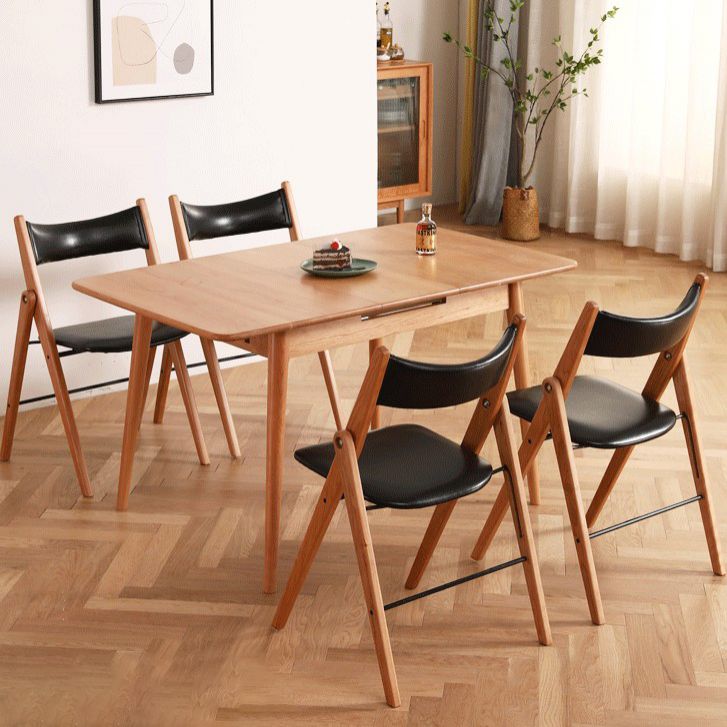 Rectangle Solid Wood Foldable Table Modern Dining Table with 4 Legs for Restaurant Clearhalo ' dining_table' 'Dining Tables & Seating' 'Dining Tables' 'furn' 'furn_dining_table' 'Furniture' 'furniture_dining_table' 'Kitchen & Dining Furniture' 'kitchen&dining_furn' 'kitchen' 'kitchen_dining_table' 1200x1200_74edcde5-8054-4c85-bbc7-a105a7e549d3