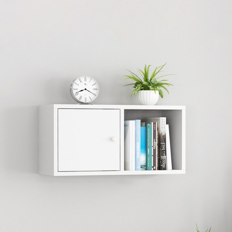 Scandinavian Manufactured Wood Floating Bookcase 9-inch Wide Bookshelf