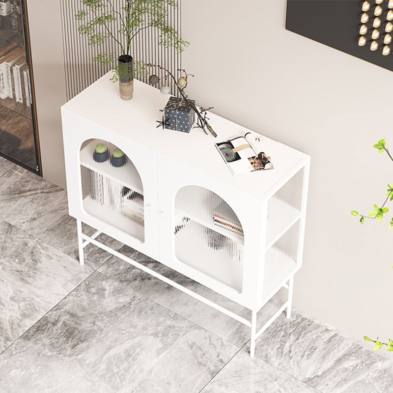 Kitchen Sideboard with Glass Doors Glam Dining Server with Metal Frame Clearhalo 'buffet_sideboard' 'Buffets & Sideboards' 'furn' 'furn_buffet_sideboard' 'Furniture' 'Kitchen & Dining Furniture' 1200x1200_74f36d81-d954-4a30-a20e-55586ebe1348
