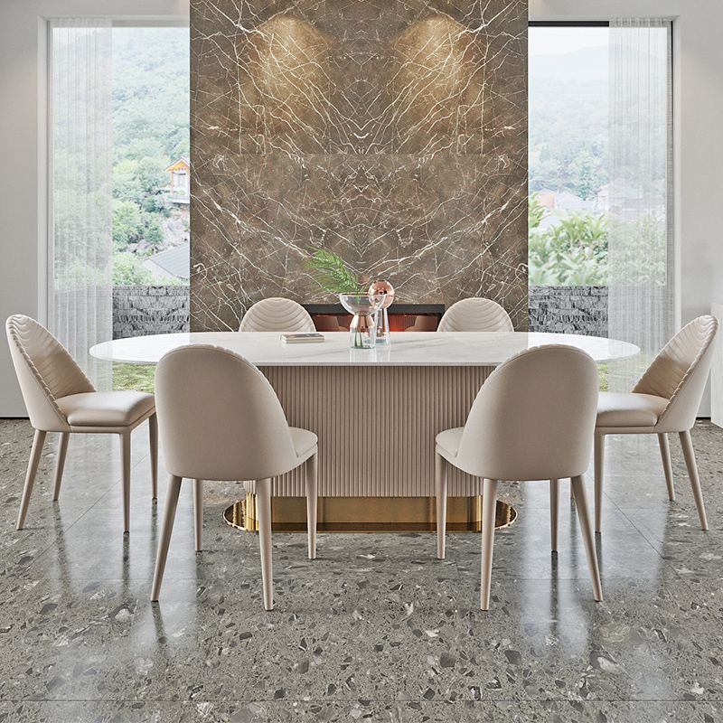 1/4/5/7 Pieces Luxury Dining Set Sintered Stone Top Dining Table with Leather Chairs Clearhalo 'Dining Room Sets' 'Dining Tables & Seating' 'dining_room_set' 'furn' 'furn_dining_room_set' 'Furniture' 'furniture_dining_room_set' 'Kitchen & Dining Furniture' 'kitchen&dining_furn' 'kitchen' 1200x1200_74f4004b-0ef1-448d-b1aa-8af65ca452e1
