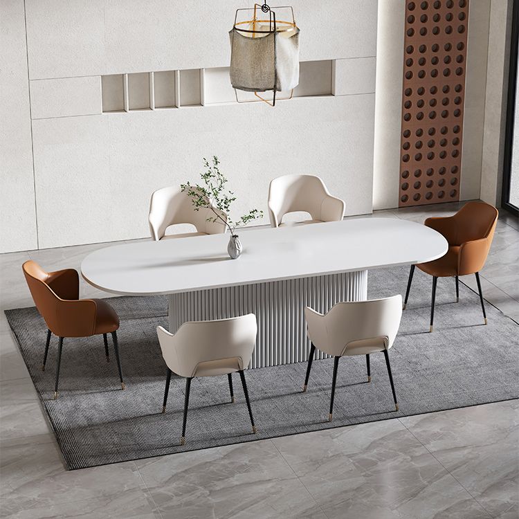 29.25-inch Hoogte Moderne Office Desk Stone Ovaal Writing Desk