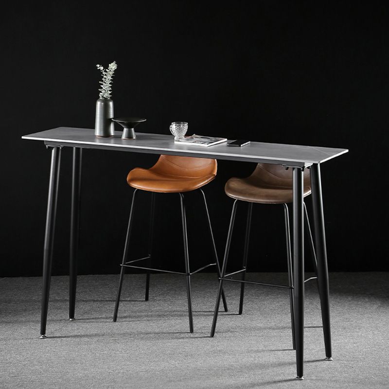 Industrial Style Bar Table Stone Rectangle Pub Table in Gray Clearhalo 'Bar Furniture' 'Bar Tables' 'bar_tables' 'furn' 'furn_bar_tables' 'Furniture' 'Kitchen & Dining Furniture' 1200x1200_74f47915-ad78-4896-80ff-30d7130a8c58