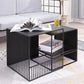 Ensemble de Table basse gigogne carrée, cadre en métal, Table de Cocktail basse avec étagère