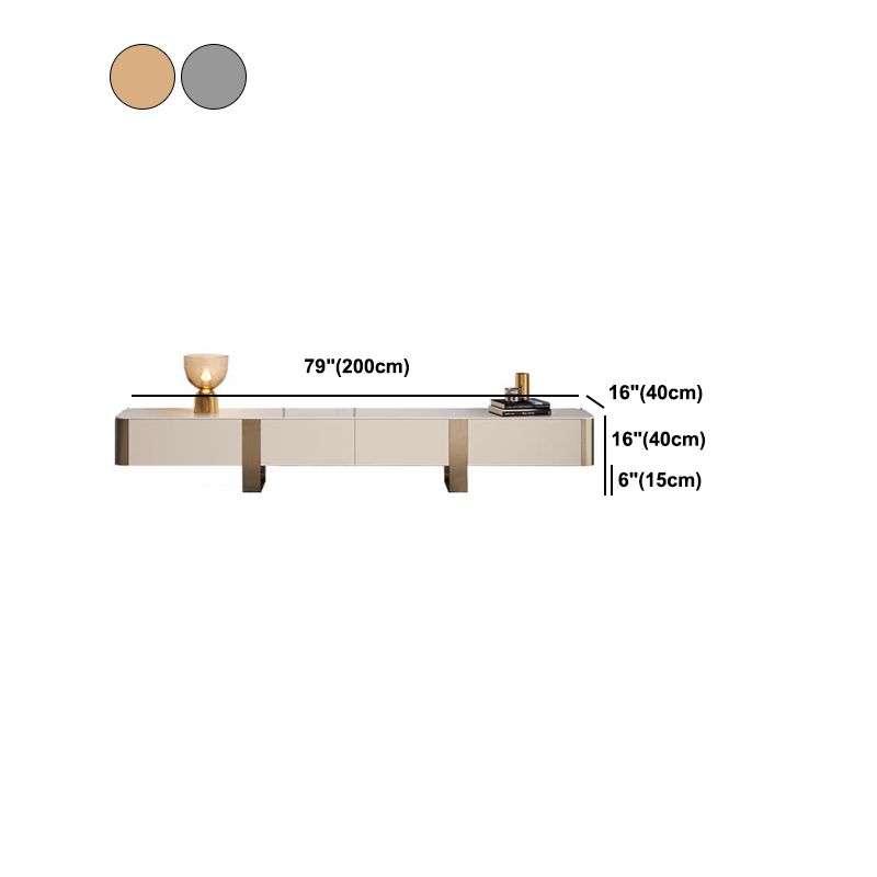 Marmeren 16 "H tv -standaard voor tv's tot 16" d, tv -console met opslag - zwart / goud