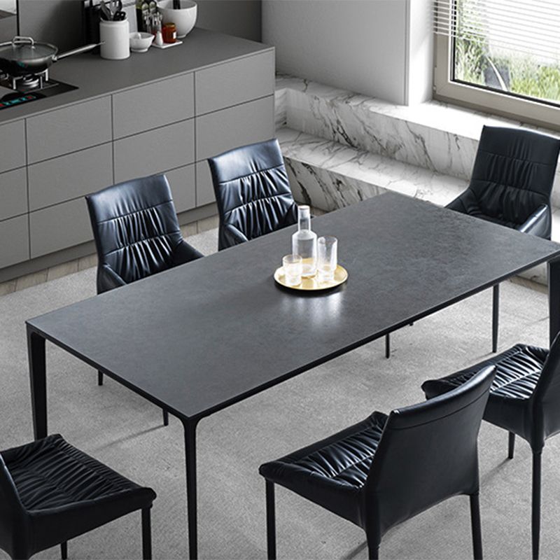 Mid-Century Dining Room Table Rectangle Stone Dinette Table for Home Clearhalo 'Dining Tables & Seating' 'Dining Tables' 'dining_table' 'furn' 'furn_dining_table' 'Furniture' 'Kitchen & Dining Furniture' 1200x1200_74f4f671-8e37-458b-a048-85e471cf68a2