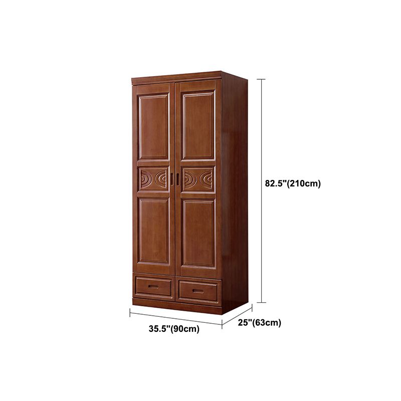 Traditionele garderobe armoire massief houten garderobe kast met planken