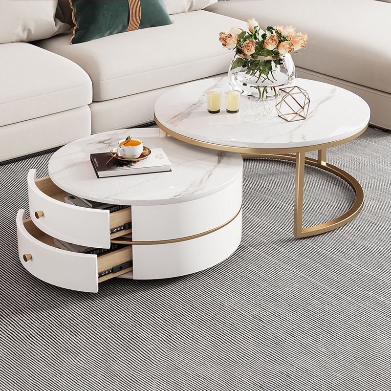 Modern Coffee Table Frame 2 Piece Nesting Tables with Golden Legs Clearhalo 'Coffee & Accent Tables' 'Coffee Tables' 'coffee_tables' 'furn' 'furn_coffee_tables' 'Furniture' 'Living Room Furniture' 1200x1200_74f816ce-b8ce-4a29-9891-c5789986280c