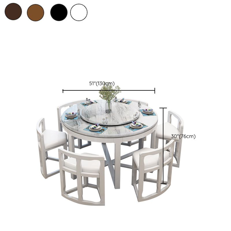 Faux Marble Dining Table Round Pedestal Dining Site Table for Home