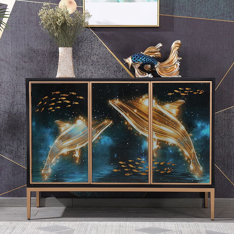 Estantería de estantería ajustable de madera maciza de estilo contemporáneo con gabinetes