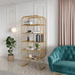 Contemporary Bookshelf Closed Back Metal Shelves Included Bookcase