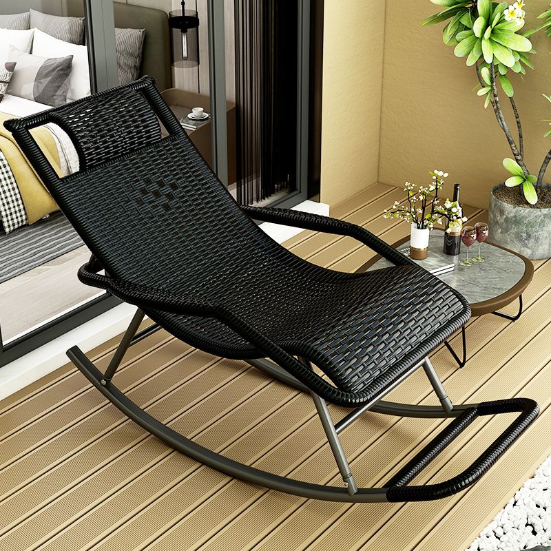 Modern Rocker Wicker Woven Rope Sedia a dondolo reclinabile