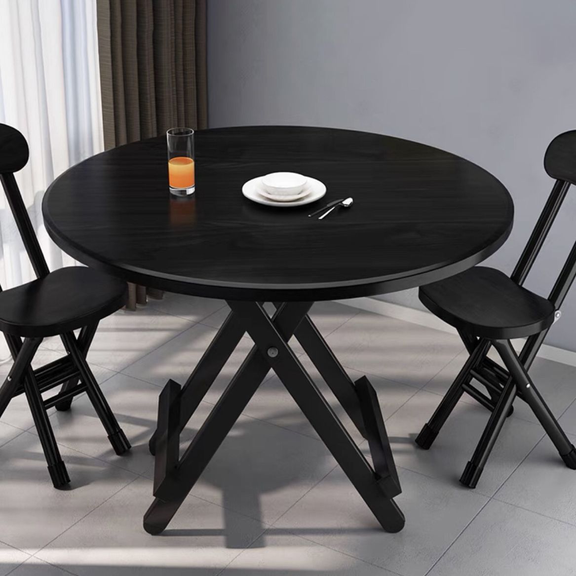 Standard Wooden Too Dining Table Set with Black Metallic Legs for Dining Furniture Clearhalo 'Dining Room Sets' 'Dining Tables & Seating' 'dining_room_set' 'furn' 'furn_dining_room_set' 'Furniture' 'furniture_dining_room_set' 'Kitchen & Dining Furniture' 'kitchen&dining_furn' 'kitchen' 1200x1200_74fe1209-c2f6-4026-b8da-c5da38b5f485