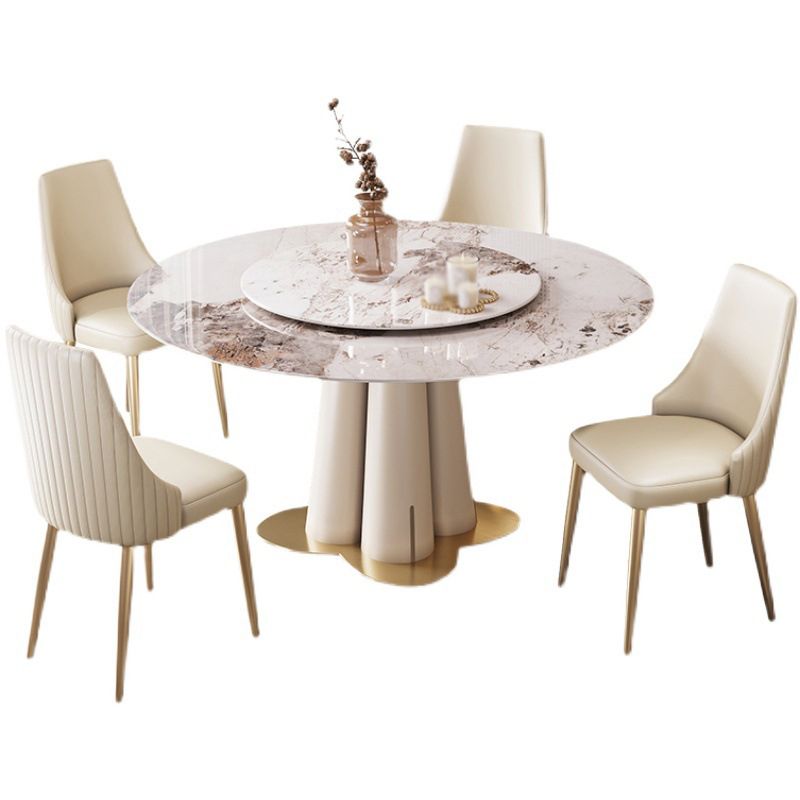 Glam 1/3/4/5/7 Pieces Dining Sets Round Dining Room Table Set Clearhalo 'Dining Room Sets' 'Dining Tables & Seating' 'dining_room_set' 'furn' 'furn_dining_room_set' 'Furniture' 'furniture_dining_room_set' 'Kitchen & Dining Furniture' 1200x1200_74feb92c-e567-44f9-b33d-249d3e6181a1