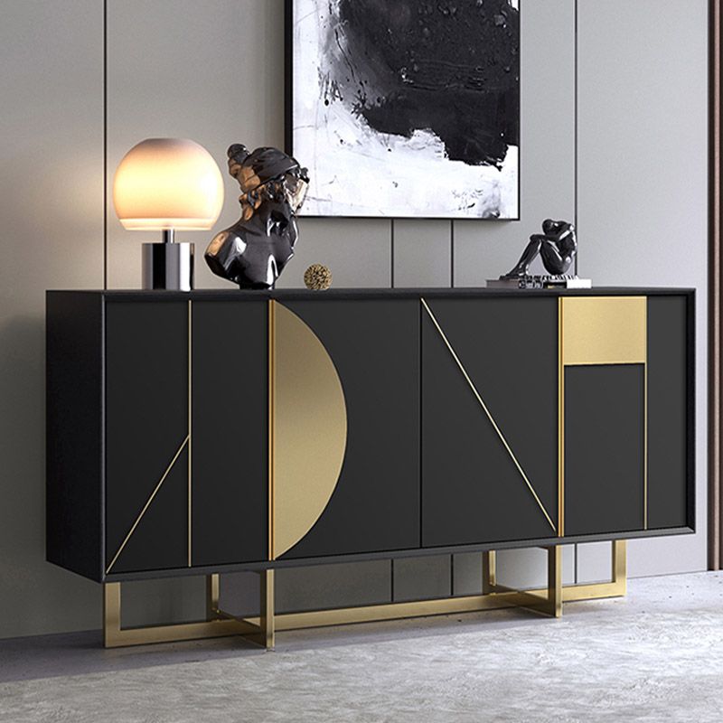 Tavolo a buffet in stile glam credenza a buffet in legno con armadi e cassetti