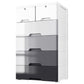 Contemporary Plastic Storage Cabinet for Bedroom Grey Cabinet with Drawers