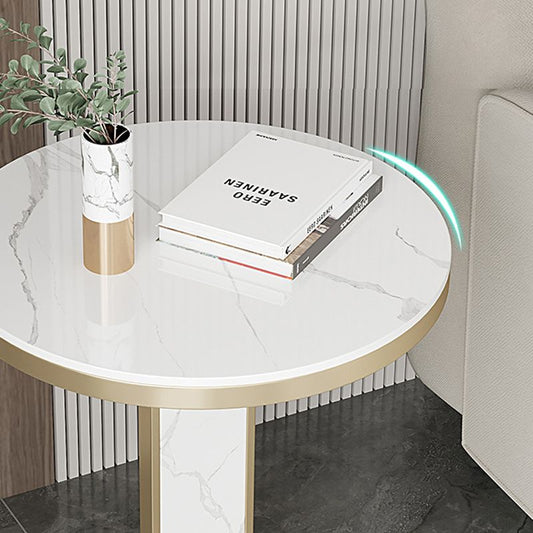 Glam Metal Side Table with Round Stone Top Accent Side Table Clearhalo 'Coffee & Accent Tables' 'End & Side Tables' 'end_side_tables' 'furn' 'furn_end_side_tables' 'Furniture' 'Living Room Furniture' 1200x1200_74ff3867-b50c-45aa-a7a6-36ca17cbe282