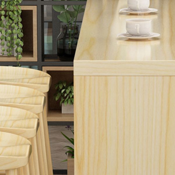 Moderno 1/5/9 pezzi da bar set rettangolo tavolino in legno di pino per negozio di tè al latte