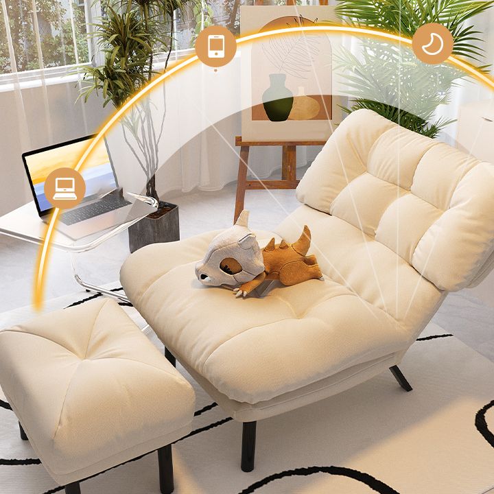 Scandinavian Recliner Chair Metal Manual Recliner Chair with Footrest Clearhalo 'Chairs & Seating' 'furn' 'furn_recliners' 'Furniture' 'Living Room Furniture' 'Recliners' 1200x1200_7503d4a3-9a21-4c78-8938-8982bcac6416