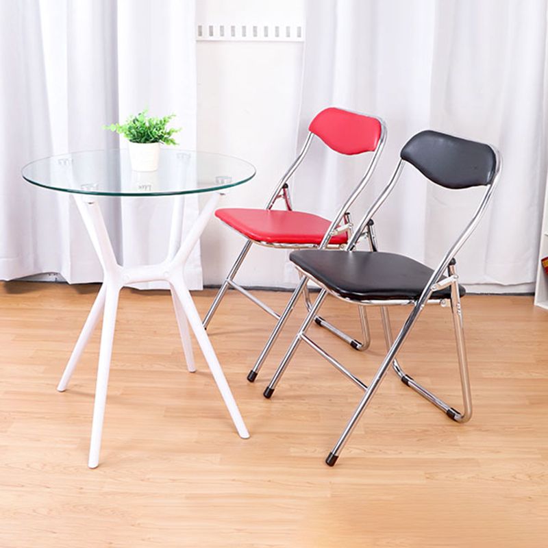 Home Metal Contemporary Side Chair Folding Open Back Dining Side Chair Clearhalo ' kitchen&dining_furn' 'Dining Chairs' 'Dining Tables & Seating' 'dining_chair' 'furn' 'furn_dining_chair' 'Furniture' 'furniture_dining_chair' 'Kitchen & Dining Furniture' 'kitchen' 1200x1200_750419b3-3462-4c50-bfd9-82b8c331548d