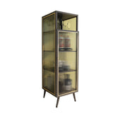 Contemporary Curio Cabinet Metal Glass Doors Hutch Buffet for Dining Room Clearhalo 'Display & China Cabinets' 'display_china_cabinets' 'furn' 'furn_display_china_cabinets' 'Furniture' 'Kitchen & Dining Furniture' 1200x1200_750442f2-ec44-41f5-814d-ca59a87b0d1f