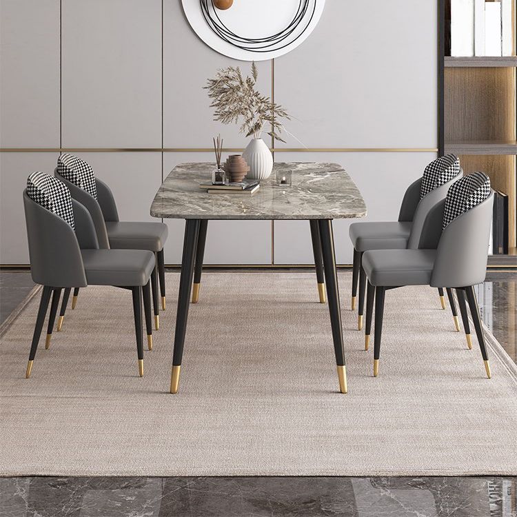 Nordic 1/2/3/5/7 Pieces Dining Set with Sintered Stone Table and Leather Chairs Dining Set Clearhalo 'Dining Room Sets' 'Dining Tables & Seating' 'dining_room_set' 'furn' 'furn_dining_room_set' 'Furniture' 'furniture_dining_room_set' 'Kitchen & Dining Furniture' 'kitchen&dining_furn' 'kitchen' 1200x1200_75065e0b-aae1-40c2-80c8-71a8ae422773