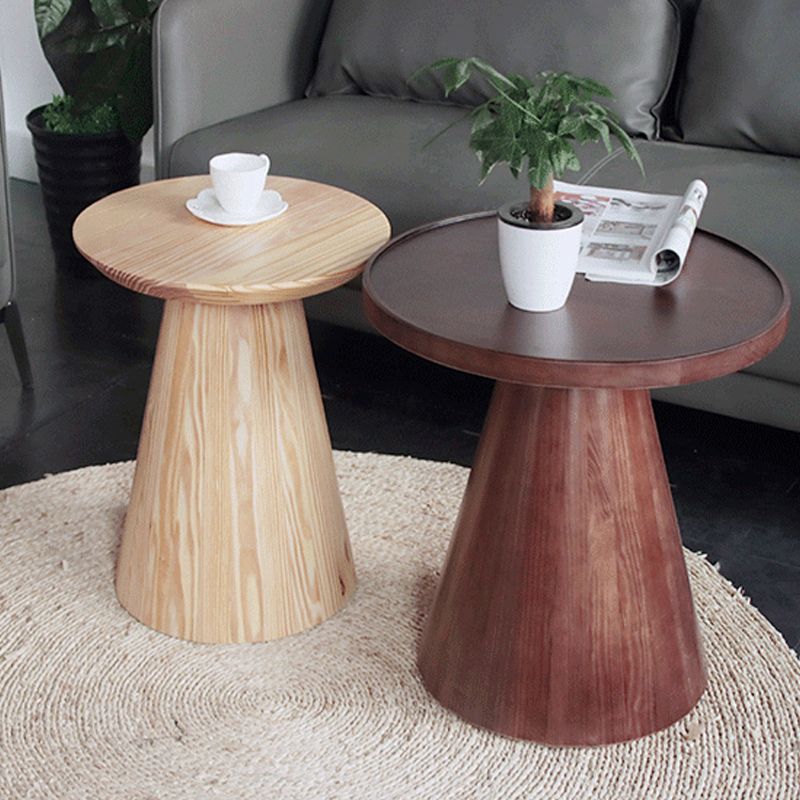 Scandinavian Solid Wood Round Pedestal Living Room Side End Table Clearhalo 'Coffee & Accent Tables' 'End & Side Tables' 'end_side_tables' 'furn' 'furn_end_side_tables' 'Furniture' 'Living Room Furniture' 1200x1200_75084b93-270a-4172-920f-edd87e94225a