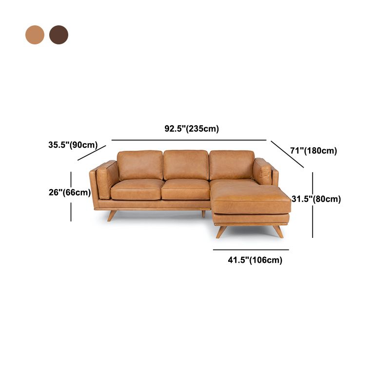 Fabric Pillow Top Arm Sofa 31.5"High Cushion Back Sectional Sofa,Brown Clearhalo 'furn' 'furn_sectionals' 'Furniture' 'Living Room Furniture' 'Sectionals' 1200x1200_750a8cb9-b6dd-4e9a-a639-19672b5c51be