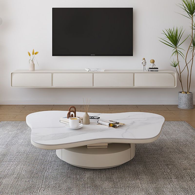13"H Contemporary Coffee Table White Coffee Cocktail Table with Drawer Clearhalo 'Coffee & Accent Tables' 'Coffee Tables' 'coffee_tables' 'furn' 'furn_coffee_tables' 'Furniture' 'Living Room Furniture' 1200x1200_750abedc-a445-4fe2-8633-f49a4aad255a