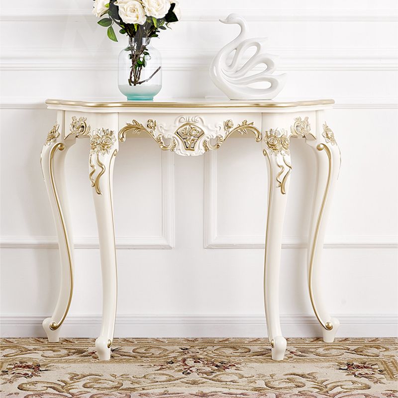 Sala vittoriana 4 gambe in legno in legno in legno di accento console di luna