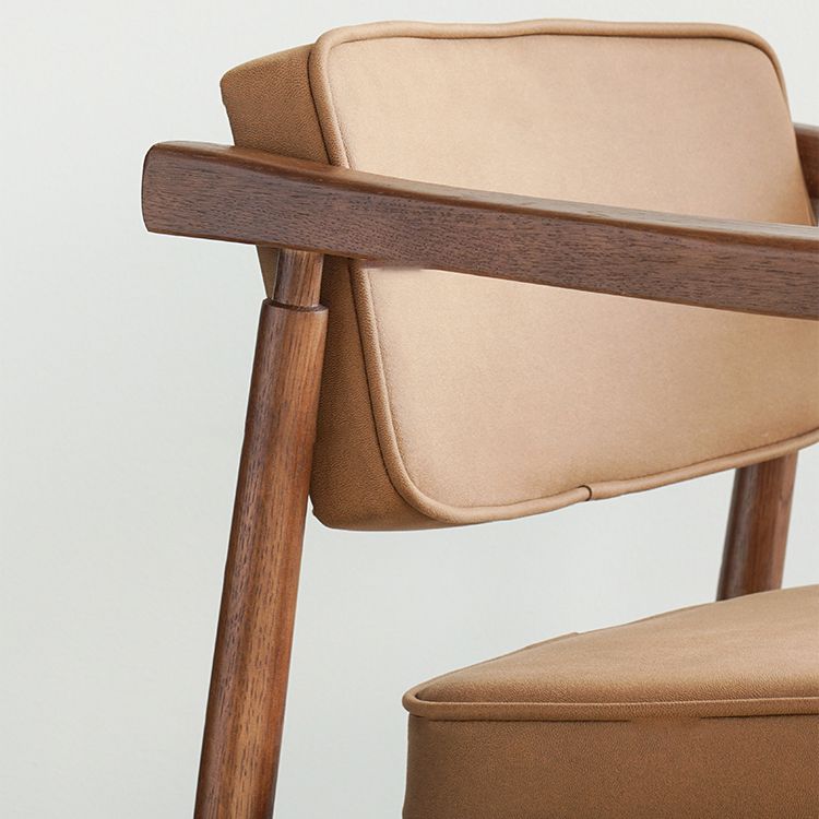 Minimalist Kitchen Solid Wood Dining Arm Chair Opening Back Dining Arm Chair Clearhalo ' kitchen&dining_furn' 'Dining Chairs' 'Dining Tables & Seating' 'dining_chair' 'furn' 'furn_dining_chair' 'Furniture' 'furniture_dining_chair' 'Kitchen & Dining Furniture' 'kitchen' 1200x1200_750f11b3-7d0a-48a4-9d4c-2a2ccf8352a8