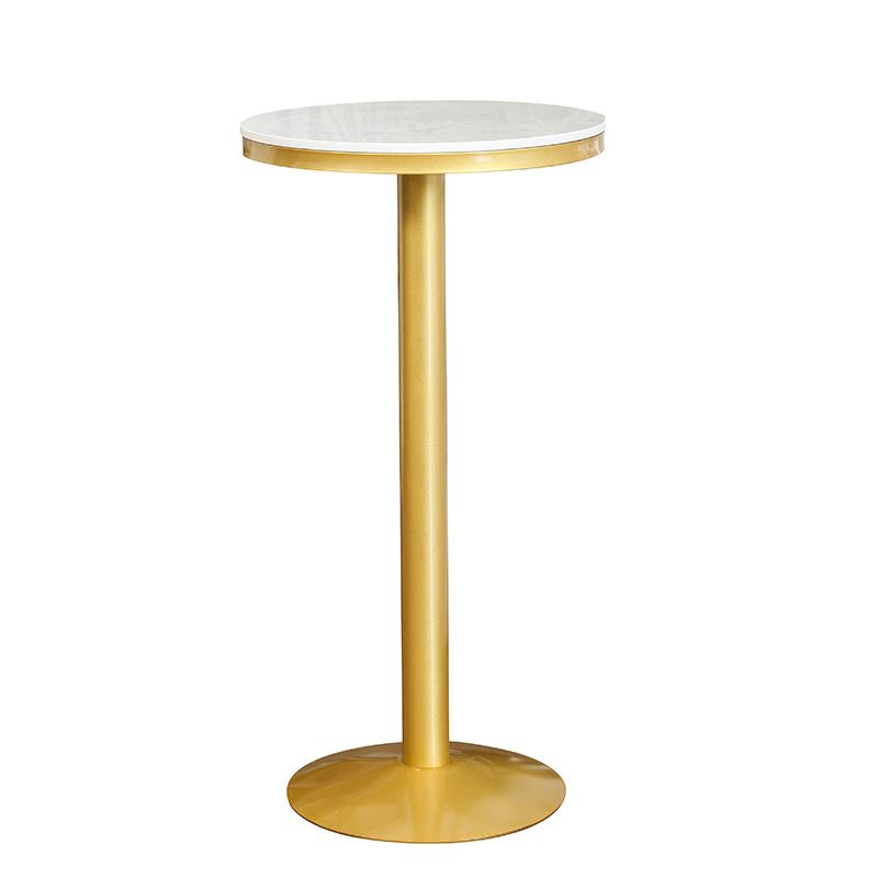 Glam Gold Metal Bar Table 21.6"W Round Top Marble Bistro Table for Breakroom Clearhalo 'Bar Furniture' 'Bar Tables' 'bar_tables' 'furn' 'furn_bar_tables' 'Furniture' 'furniture_bar_tables' 'Kitchen & Dining Furniture' 'kitchen&dining_furn' 'kitchen' 1200x1200_750ffc55-3532-4892-b46b-89b6c95113a8