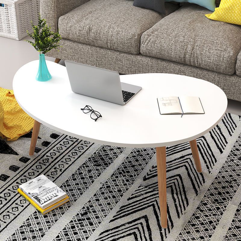 Contemporary Style Coffee Table Wooden 4 Legs Coffee Cocktail Table