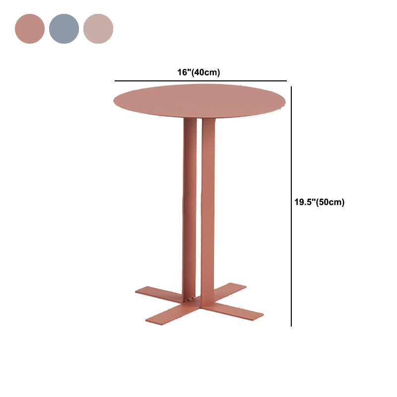 19.7" Tall Pedestal End Table Mid-Century Metal Round Side End Table Clearhalo 'Coffee & Accent Tables' 'End & Side Tables' 'end_side_tables' 'furn' 'furn_end_side_tables' 'Furniture' 'Living Room Furniture' 1200x1200_75114071-4fff-4c04-a8ea-4b24f2a91123